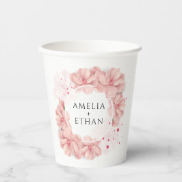 Personalisierte Hochzeit in Rosa Pappbecher