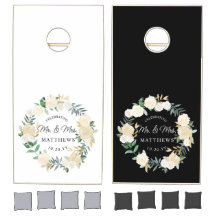 Personalisierte Hochzeit in Schwarz-Weiß-Elfenbein
