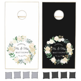 Personalisierte Hochzeit in Schwarz-Weiß-Elfenbein