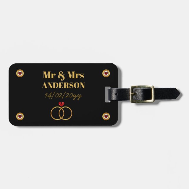 Personalisierte Hochzeit / Jahrestag / Neueröffnun Gepäckanhänger (Vorderseite horizontal)
