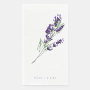 Personalisierte Hochzeit mit Aquarelllavender Serviette