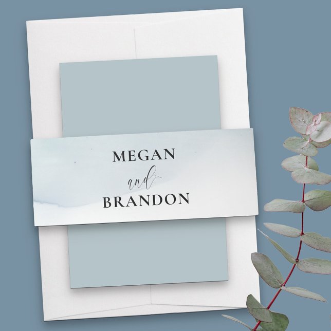 Personalisierte Hochzeit mit blauem grauem Waterco Einladungsbanderole (Von Creator hochgeladen)