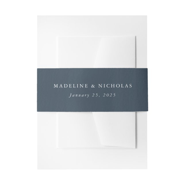 Personalisierte Hochzeit mit blauem Wasser Einladungsbanderole (Vorderseite Beispiel)