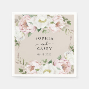 Personalisierte Hochzeit mit Blütenrot Serviette