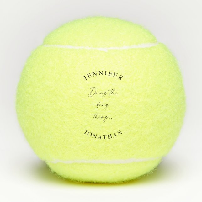 Personalisierte Hochzeit mit Dang Tennisbälle (Vorderseite)