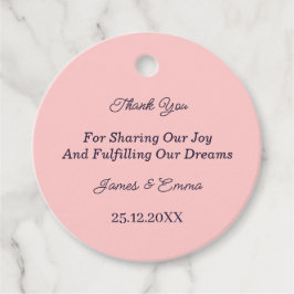 Personalisierte Hochzeit mit einfachem Pfirsich Geschenkanhänger