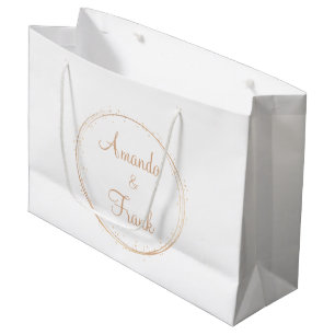 Personalisierte Hochzeit mit Gold Sparkle Große Geschenktüte