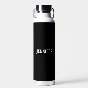 Personalisierte Hochzeit mit Ihrem Namen in schwar Trinkflasche