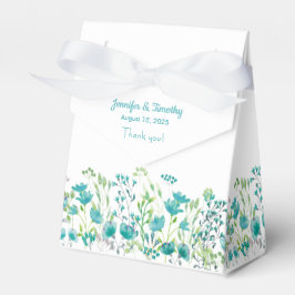 Personalisierte Hochzeit mit türkisfarbener und we Geschenkschachtel