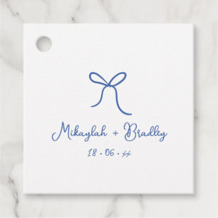 Personalisierte Hochzeit mit weißem und blauer wei Geschenkanhänger