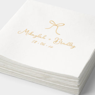 Personalisierte Hochzeit mit weißer Hand Servietten Mit Folie