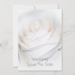 Personalisierte Hochzeit mit weißer Rose retten da Einladung
