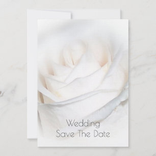 Personalisierte Hochzeit mit weißer Rose retten da Einladung