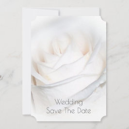 Personalisierte Hochzeit mit weißer Rose retten da Save The Date