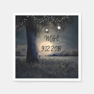 Personalisierte Hochzeit Napkins Mondlicht und Lat Serviette