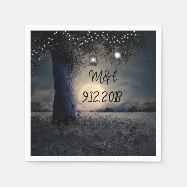 Personalisierte Hochzeit Napkins Mondlicht und Lat Serviette (Vorderseite)