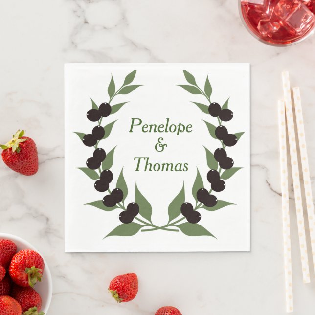 Personalisierte Hochzeit- oder Duschnapkins Serviette (Beispiel)