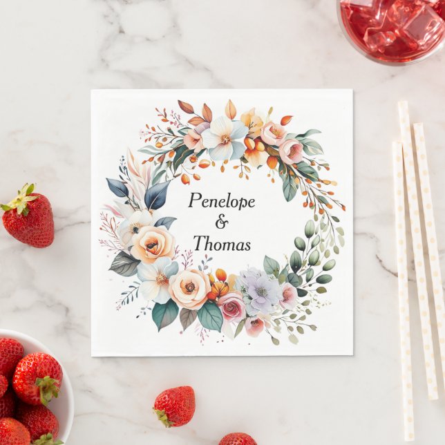 Personalisierte Hochzeit- oder Duschnapkins Serviette (Beispiel)