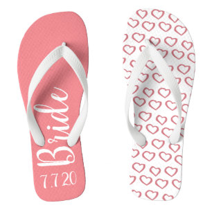 Personalisierte Hochzeit Pink Bow Flip Flops