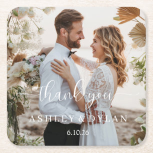 Personalisierte Hochzeit Rechteckiger Pappuntersetzer