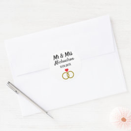 Personalisierte Hochzeit Runder Aufkleber