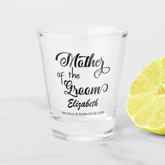 Personalisierte Hochzeit Schnapsglas (Vorderseite)