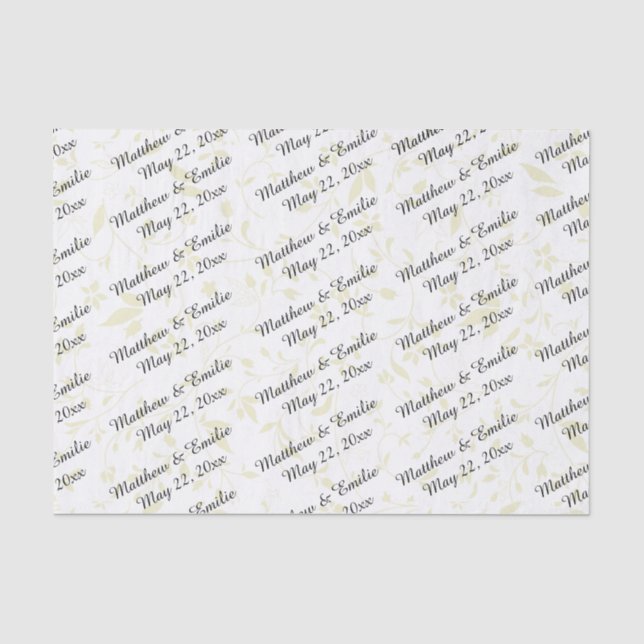 Personalisierte Hochzeit Seidenpapier (Vorderseite)