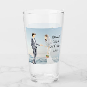 Personalisierte Hochzeit und Hochzeitstag Glas