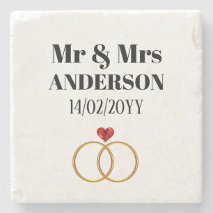 Personalisierte Hochzeit / Verlängerung / Jahresta Steinuntersetzer