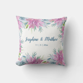 Personalisierte Hochzeit von Aquarellbildern Kissen