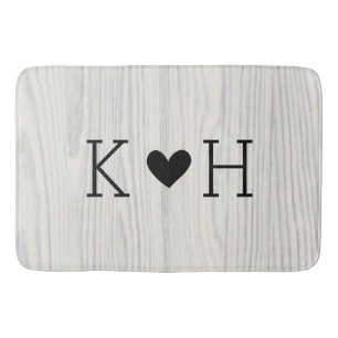 Personalisierte Hochzeit von Holzkörnern Badematte