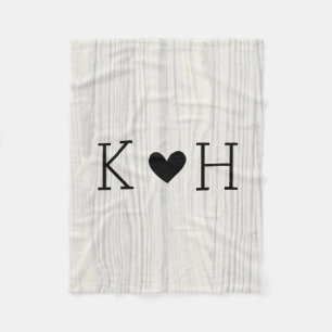 Personalisierte Hochzeit von Holzkörnern Fleecedecke