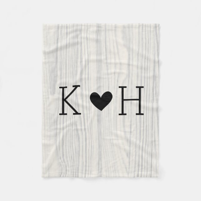 Personalisierte Hochzeit von Holzkörnern Fleecedecke (Vorderseite)
