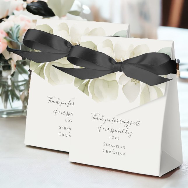 Personalisierte Hochzeit von Mutgrün Geschenkschachtel (Muted Green Foliage Personalized Wedding Favor Boxes from Ricaso. Easy to personalize )