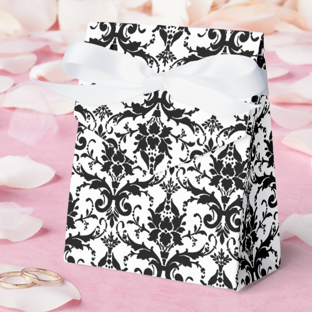 Personalisierte Hochzeit von Schwarz und Weiß Geschenkschachtel (Hochzeit)