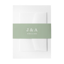 Personalisierte Hochzeit von Solid Green Rustic Mo Einladungsbanderole