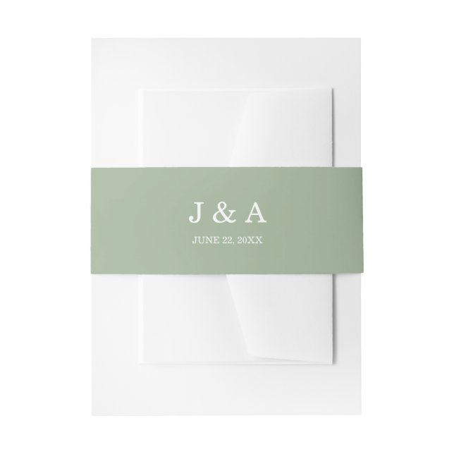 Personalisierte Hochzeit von Solid Green Rustic Mo Einladungsbanderole (Vorderseite Beispiel)