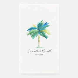 Personalisierte Hochzeit von Tropenpalmen Serviette