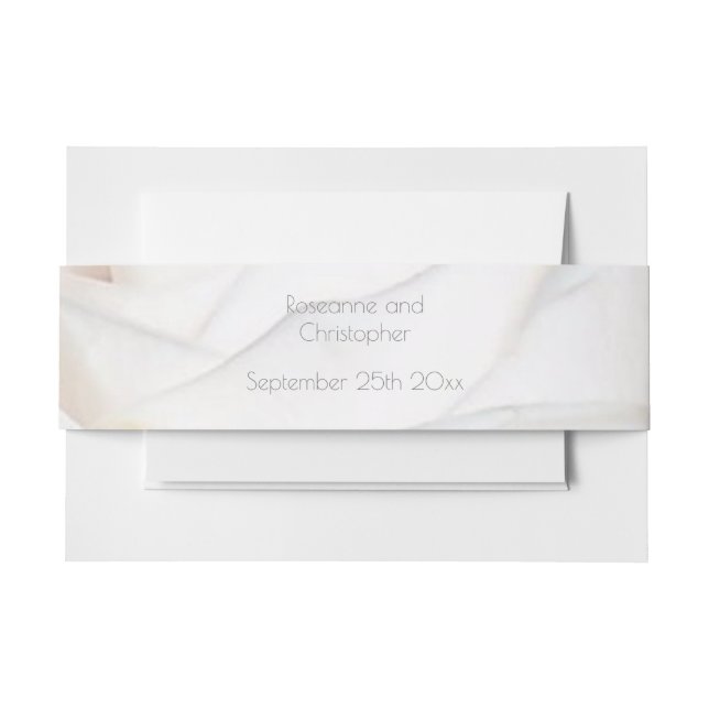 Personalisierte Hochzeit von White Rose Design Einladungsbanderole (Vorderseite Beispiel)