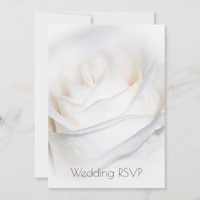 Personalisierte Hochzeit von White Rose Einladung (Vorderseite)