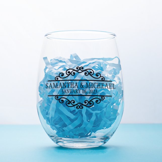 Personalisierte Hochzeit Weinglas Ohne Stiel (Von Creator hochgeladen)