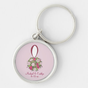 Personalisierte Hochzeitblumen Rose Bouquet Schlüs Schlüsselanhänger