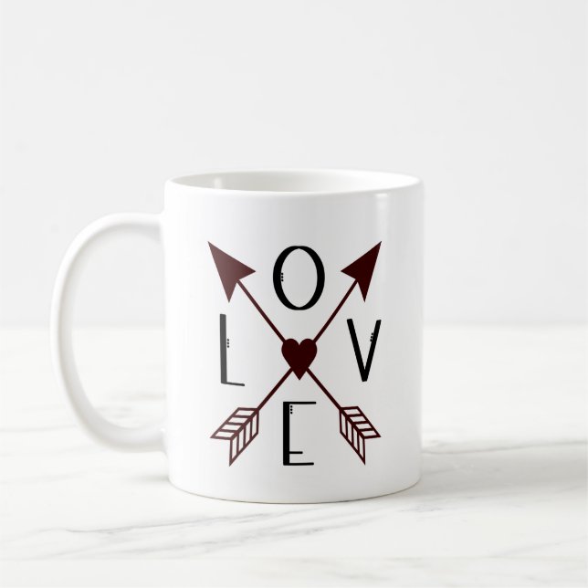 Personalisierte Hochzeitdatum Liebe mit Tasse der  (Links)