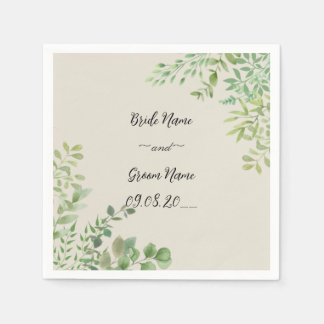 Personalisierte Hochzeiten mit Namen und Datum | Serviette