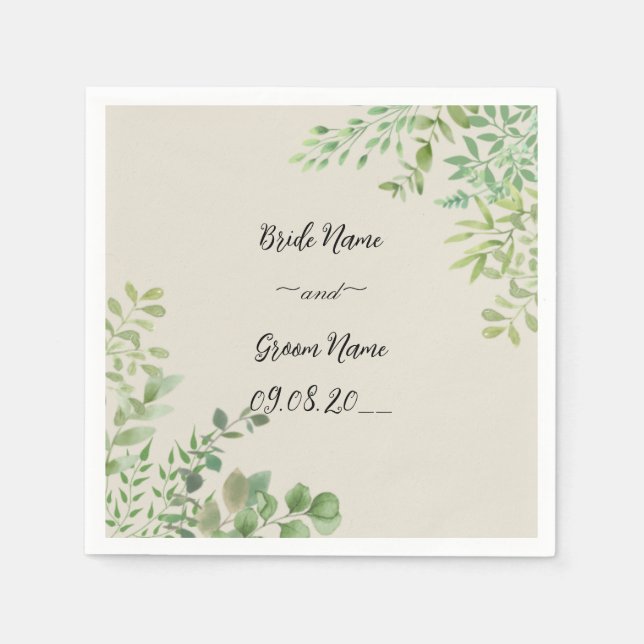 Personalisierte Hochzeiten mit Namen und Datum | Serviette (Vorderseite)