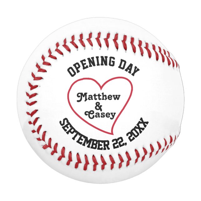 Personalisierte Hochzeiten Trauzeugen Befürworter Baseball (Vorderseite Links)