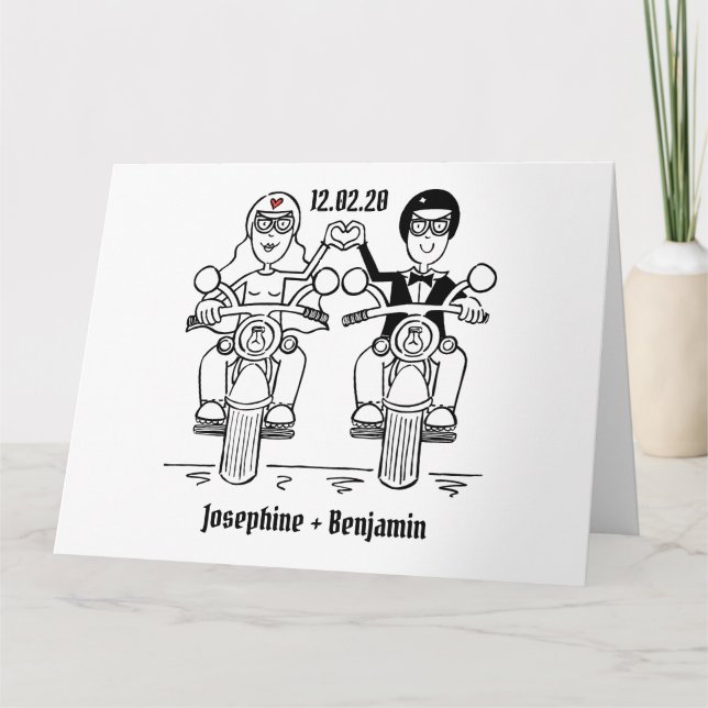 Personalisierte Hochzeiten von Motorrädern Karte (Vorderseite)