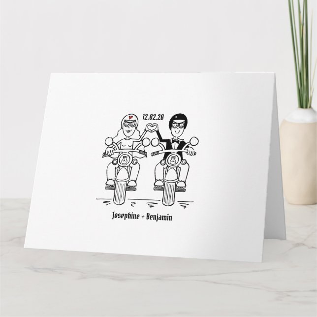 Personalisierte Hochzeiten von Motorrädern Karte (Vorderseite)