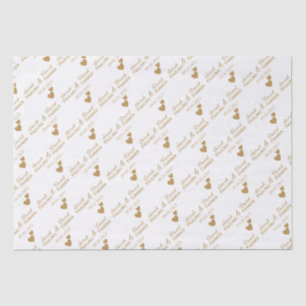 Personalisierte Hochzeitgoldenherzen Seidenpapier
