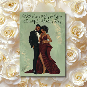 Personalisierte Hochzeitkarte   Elegant African Am Karte